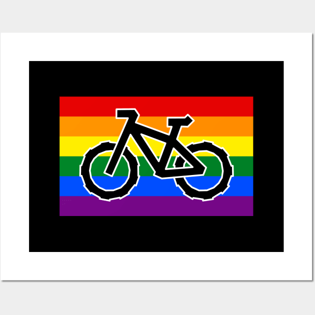 Rainbow Pride Flag for the Cyclists - LGBTQ+ Bike - Bicycle Pride Wall Art by Bleeding Red Pride